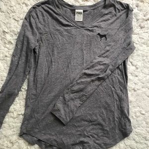 PINK Tops - long sleeve grey shirt PINK Tops - long sleeve grey shirt